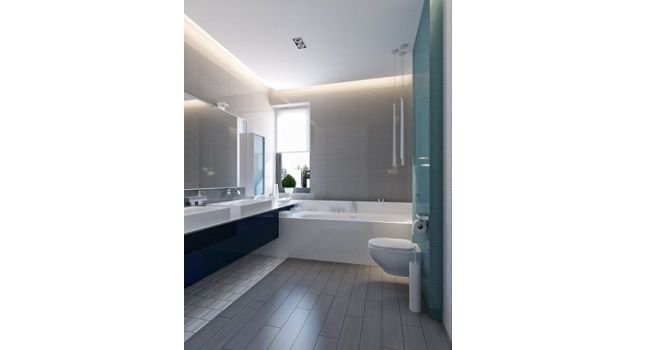 Luces LED en baño pequeño